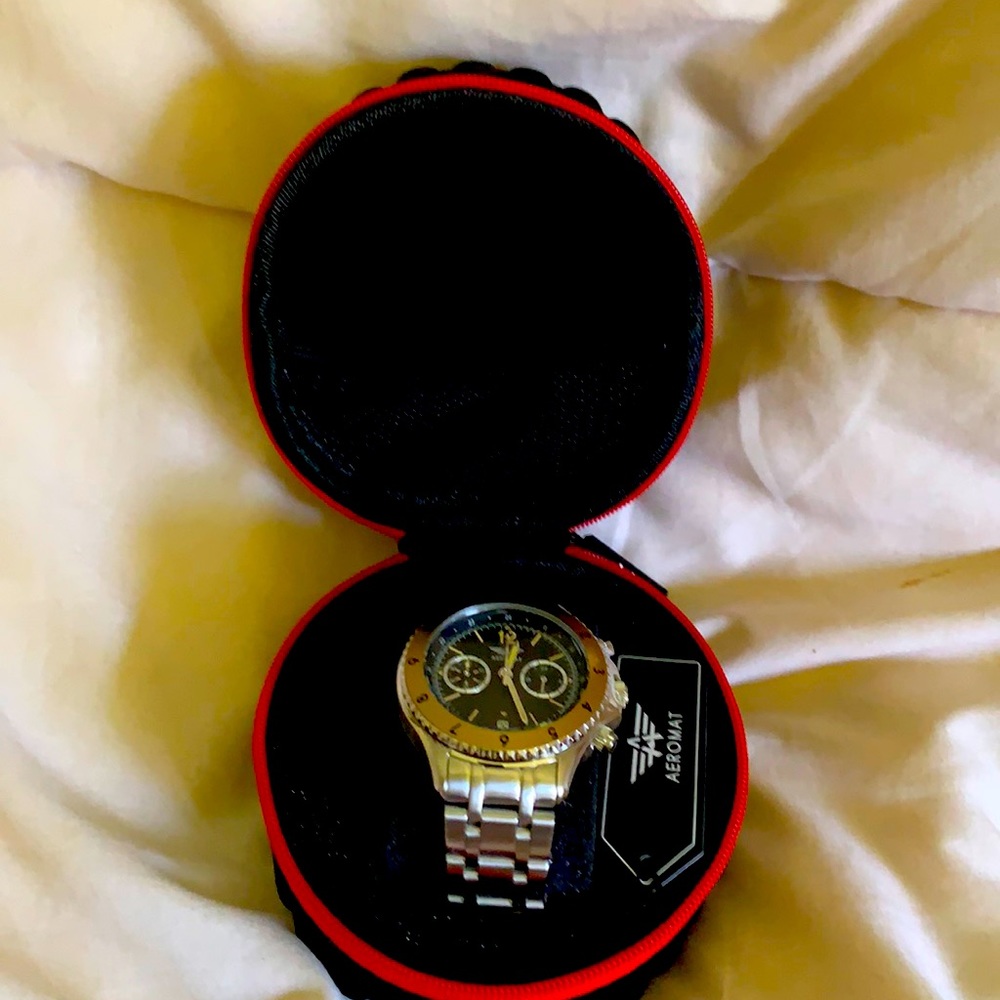 ***BRAND NEW*** Aeromat PNY Gold steel watch.